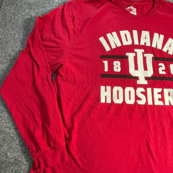 Indiana Hoosiers Long Sleeve Shirt Extra Large Red  Adidas NCAA Basketball XL - Picture 5 of 9